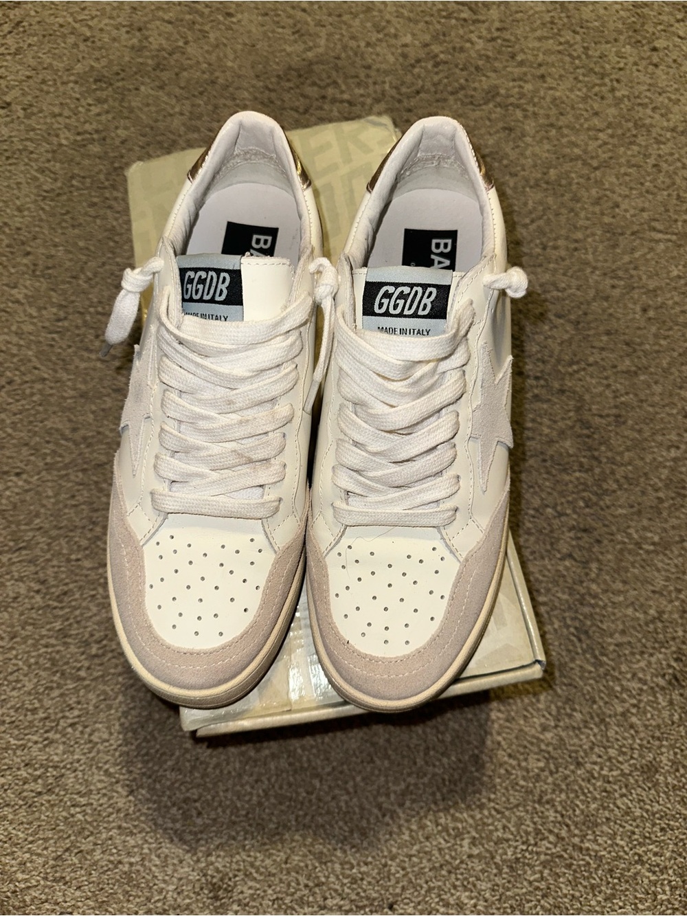 Women’s White and Cream Low-Top Sneakers